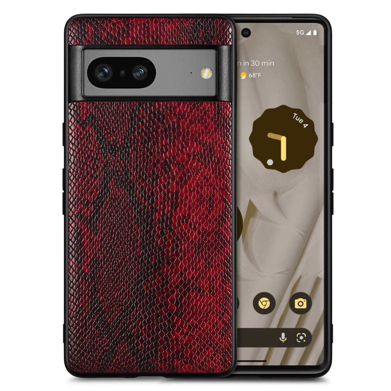 Back Shell for Google Pixel 7a Cell Phone Case Snake Texture PU Leather Coated PC TPU Cover Back Shell for Google Pixel 7a Cell Phone Case Snake Texture PU Leather Coated PC TPU Cover